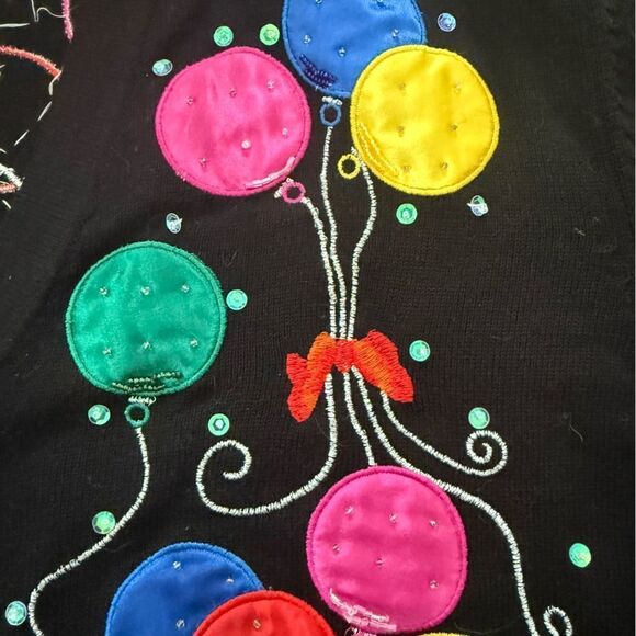 Terazzo Vintage Cardigan Sweater Balloons Bead XL - Picture 4 of 5